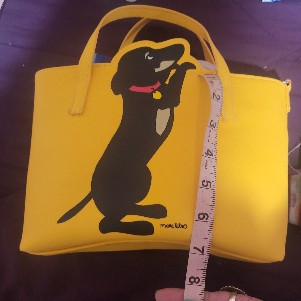Yellow dachshund Marc Tetro handbag
